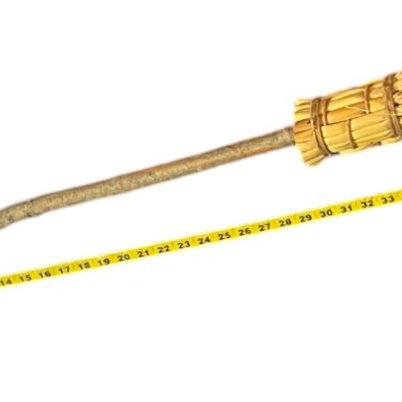 Vtg Natural Handmade Primitive Besom Broom/Ritual Tool/Witch's Broomstick, 68.5" - Picture 9 of 13